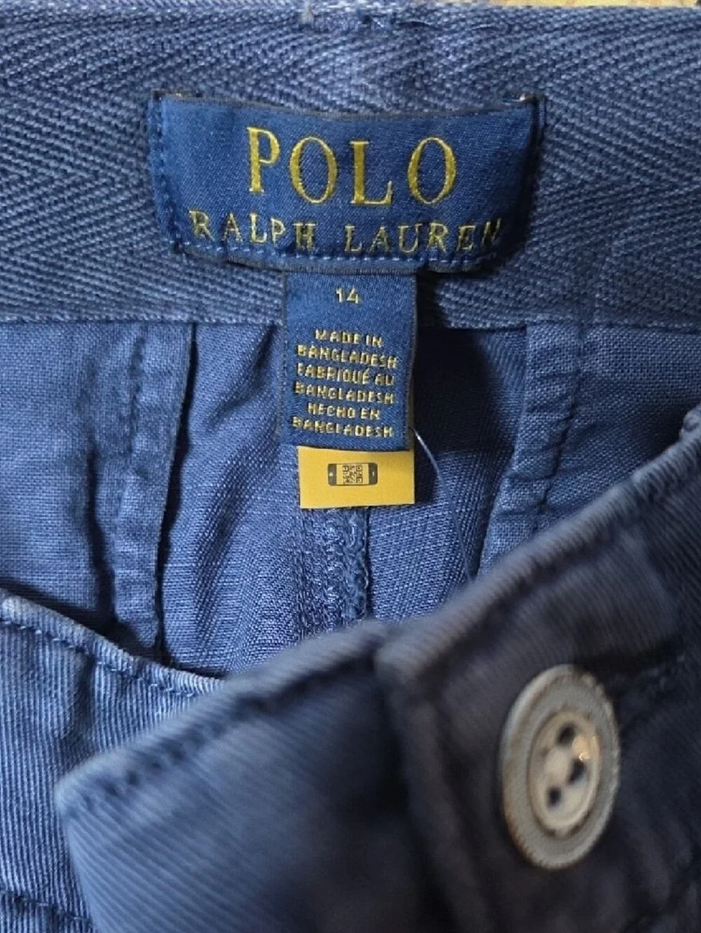 Polo by Ralph Lauren Indigo Flat-Front‎ Cotton Shorts